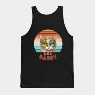 Cat Daddy Black Cat Vintage Eighties Style Cat Retro Tank Top